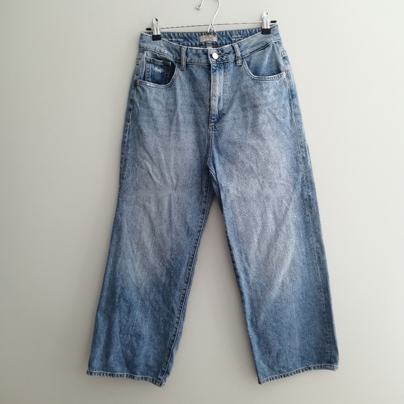 DL1961 Hepburn High Rise Wide Leg Cropped Jeans in Humboldt 27 - Picture 3 of 16